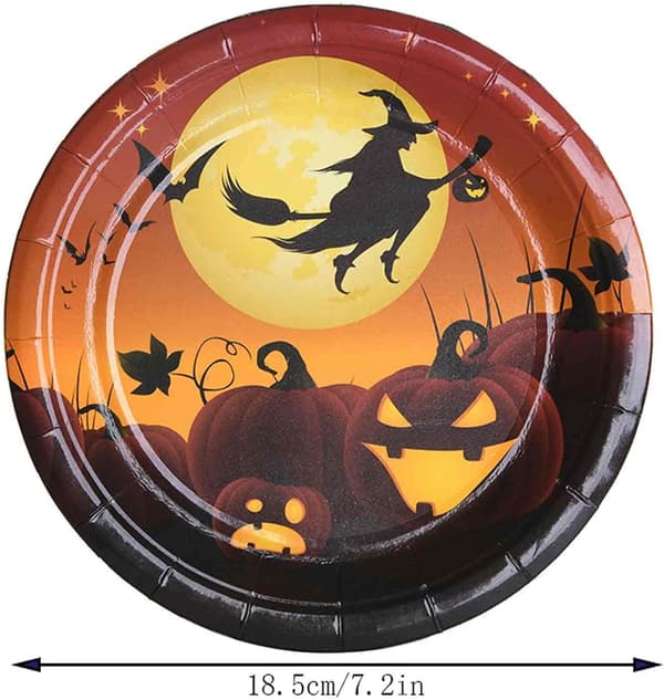 Halloween set 10st rund papperstallrik
