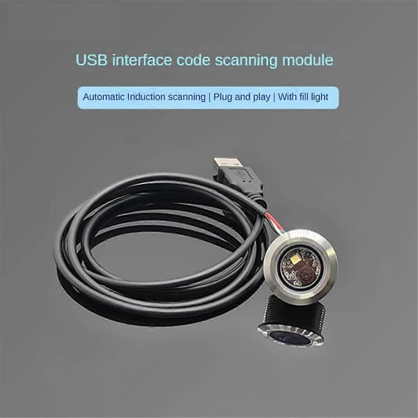 GM861 USB-grensesnitt 1D/2D strekkode QR-kode strekkodeskannermodul rustfritt ståltråd med fylllys