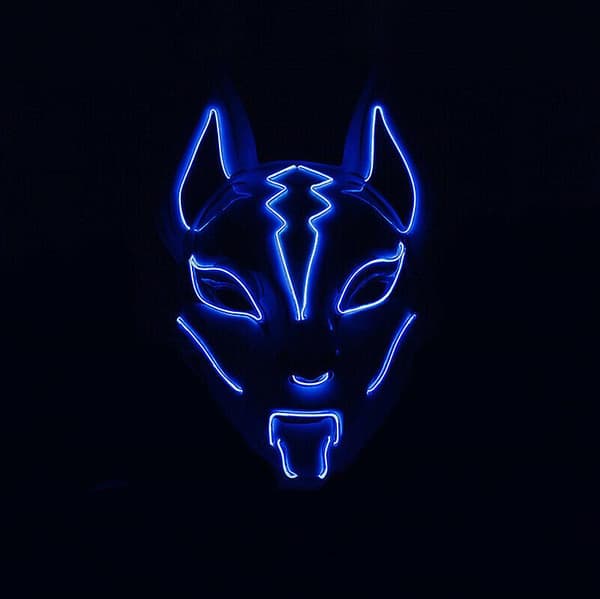 Halloween Fox Drift Mask Ljusmask Rollspel Blue