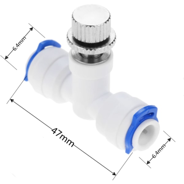 Omvänd osmos 1/4" slang RO Vattenflödesjustering ventil Regulator Vattenflödeskontroll Ventilkoppling Anslutning Vattenhastighetsregulator