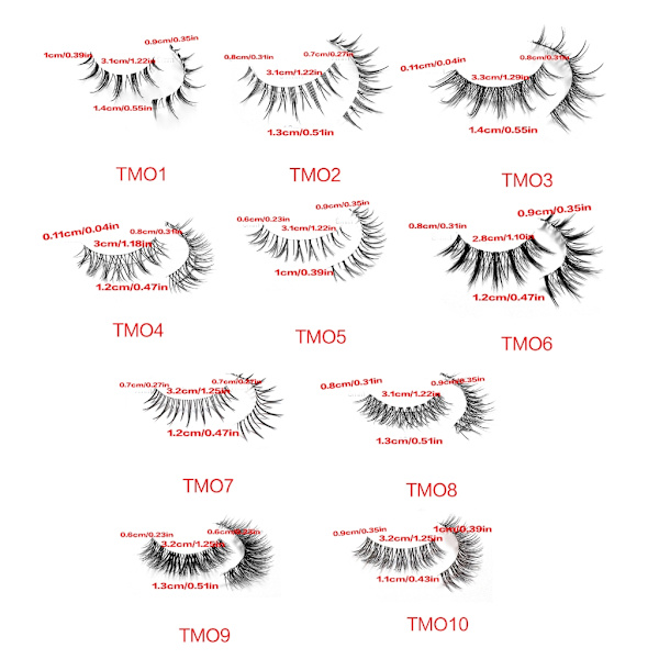 lear-Band lösögonfransar at-Eyes Wispy Natural Faux Mink Fransar Lätt volym Korta falska ögonfransar Manga Fransar C