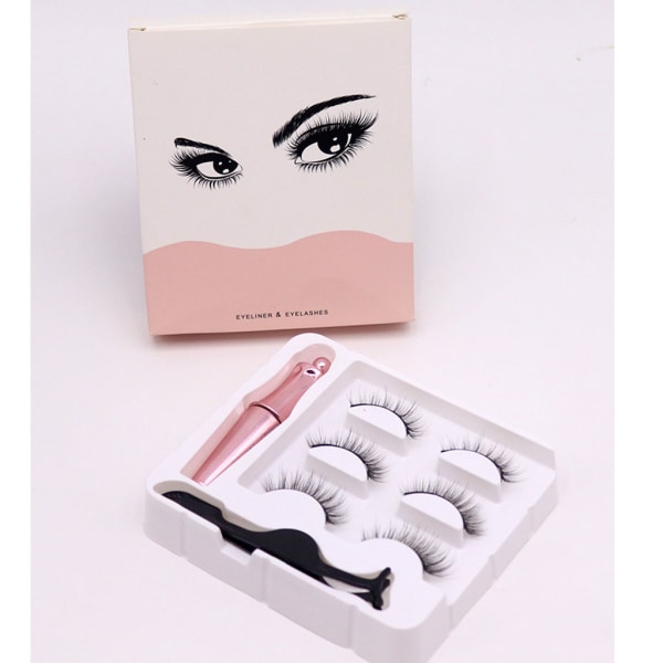 3 par magnetiske eyeliner falske øjenvipper til fester Bryllupsforlovelsesaktiviteter Magnetisk eyeliner med 3D-øjenvipper Package one 12