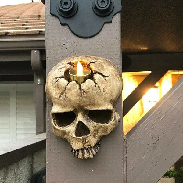 Kreativ skräckskelett ljusstake Halloween dekoration skull