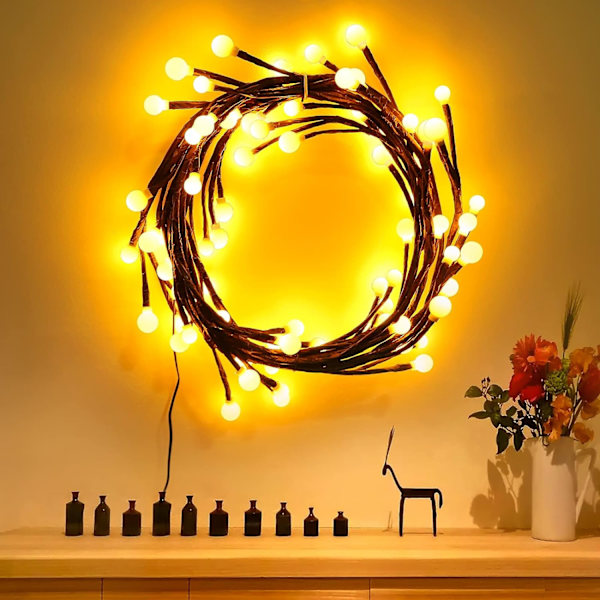 Jaune chaud, lumières d'arbre, dekoration murale intérieure arb