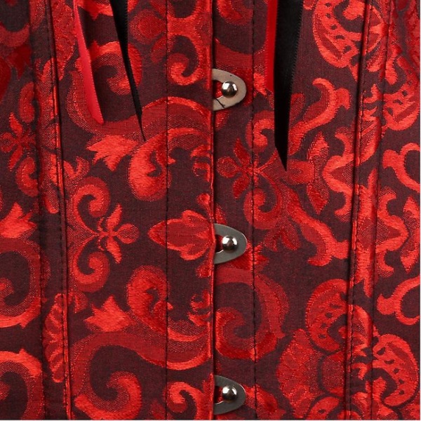 Jacquard-liivi muotoileva, olkaimeton korsetti Black*Red XS