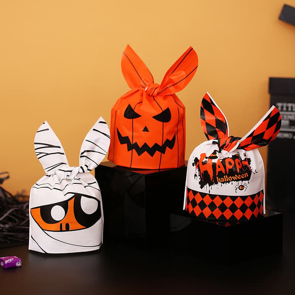 50 stk. Halloween slikposer Øre Plastikpose Til Børn Gave Biscu A2