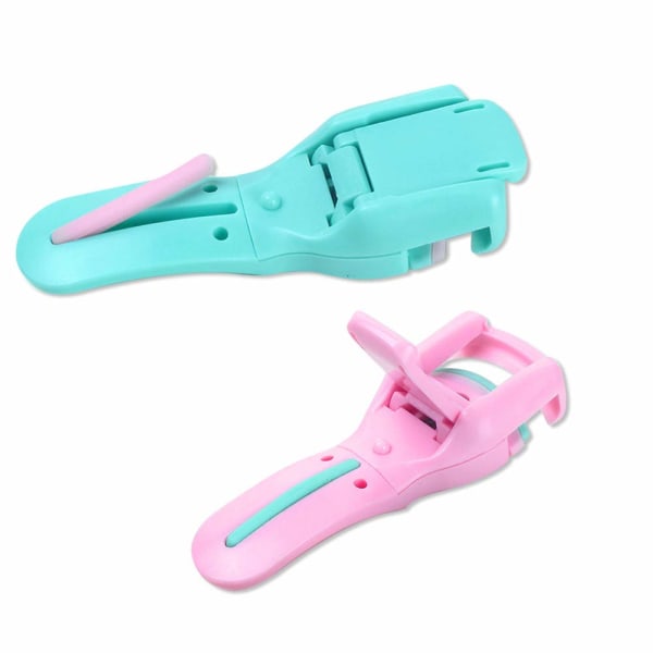 2 st Bärbar plast ögonfransböjare Mini Professionella ögonfransar Curling Refill Gummi Pad Clip för professionella ögonfransar Curler Tool, Grön A