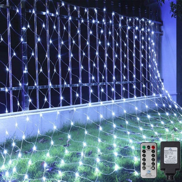 200 LED jouluvalot 3 x 2 m Kylmä valkoinen 3*2Meter-【110V】Riktigt vitt
