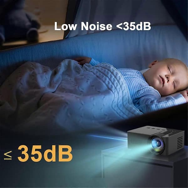 YT100 Mini Hemmaprojektor Bärbar Mini Hemmabio Trådlös Mobiltelefon Multifunktionsprojektor