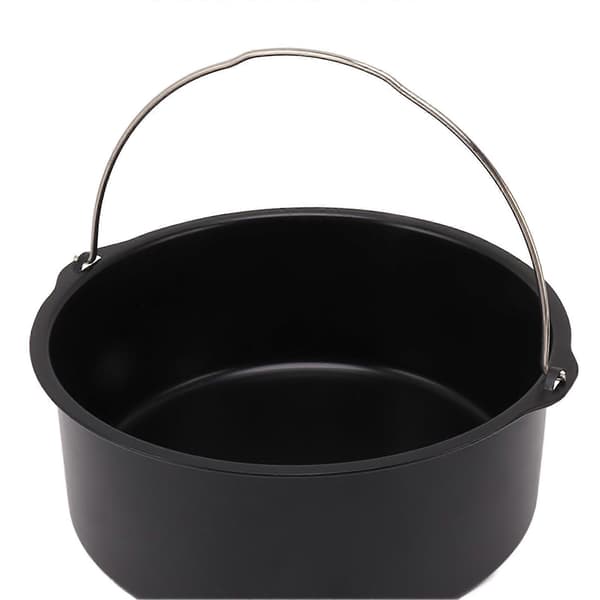Frituregryde tilbehør Rustfrit stål bagekage tønde pizzapande grill non-stick belægning tåler opvaskemaskine sort 6 tommer