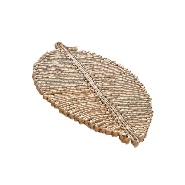 1/2/3/5 Rattan Placemat för Creative Thicken Khaki Leaf Shaped Light Brown 33x50cm 1Set