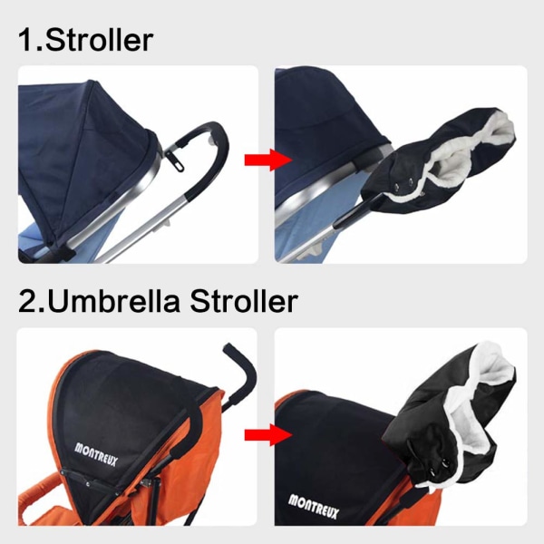 Barnvagn Hand Muff, Winter Extra Tjock Barnvagn Handskar Håller Varma