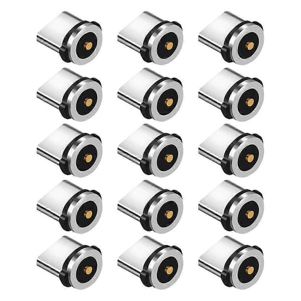 15 stk. USB C magnetisk adapter i aluminium, 360 graders roterende kabelstik
