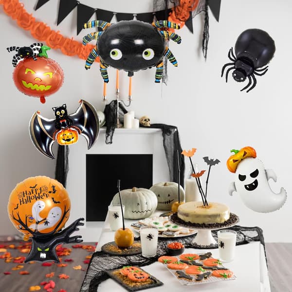 7st Stora Halloween Spooky Dryad Folieballonger Set - Spindel
