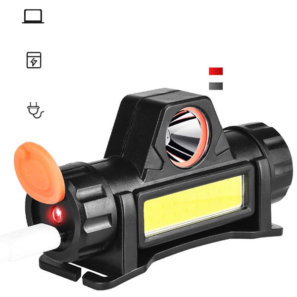 Hodelykt Frontlykt Vanntett 2500lm Cob Led Innebygd USB Recha one size