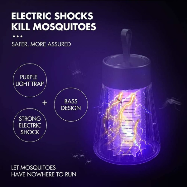 Elektrisk myggdödslampa Bärbar USB Led-ljus Myggfälla för hem sovrum Utomhus Camping White