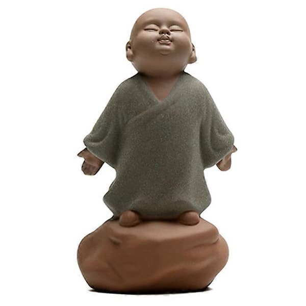 Kingzhuo Keramikk Liten Søt Buddha-statue Munke-figur Kreativ