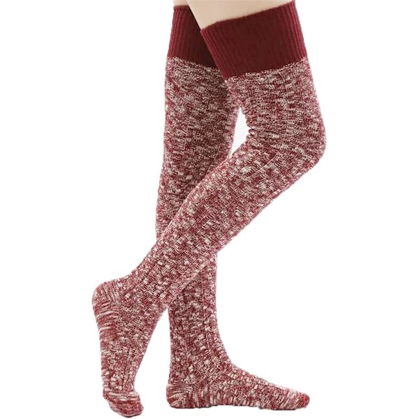 Kvinnor Lår Hög bomull Stickad Vinter Boot Sock