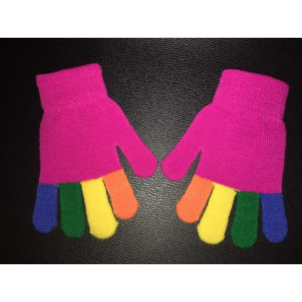4-Pack 2i1 Fingervantar + Fingerlösa Vantar Soy Luna Rainbow Gli pink one size