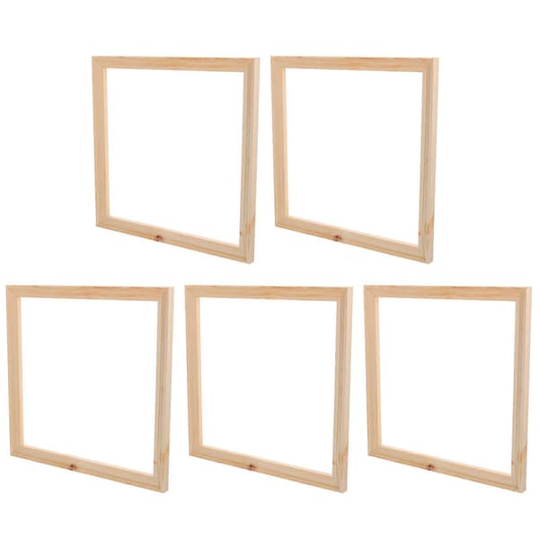 5 stk. tomme fotorammer i træ, L-formede billedrammer (30x30cm)