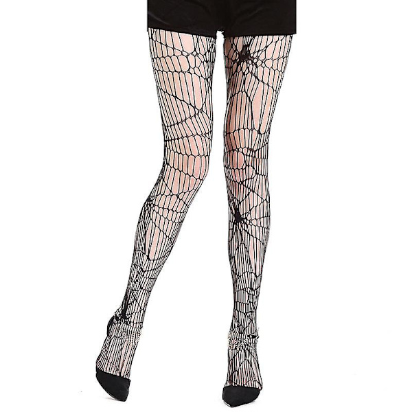 Halloween xmas julklappar dekoration kvinnor mesh strumpor spindelmönster strumpbyxor