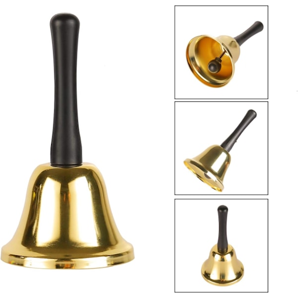 Handklocka Metal Tea Bell Service Bell Guld Handklocka Skola Liten handklocka för vuxna Large