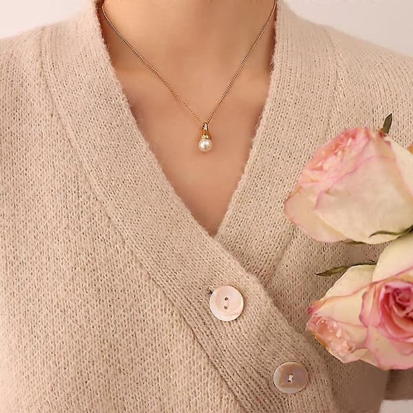 Pärlnyckelbenskedja, specialdesignad vattendropps imitation barock pärlhalsband