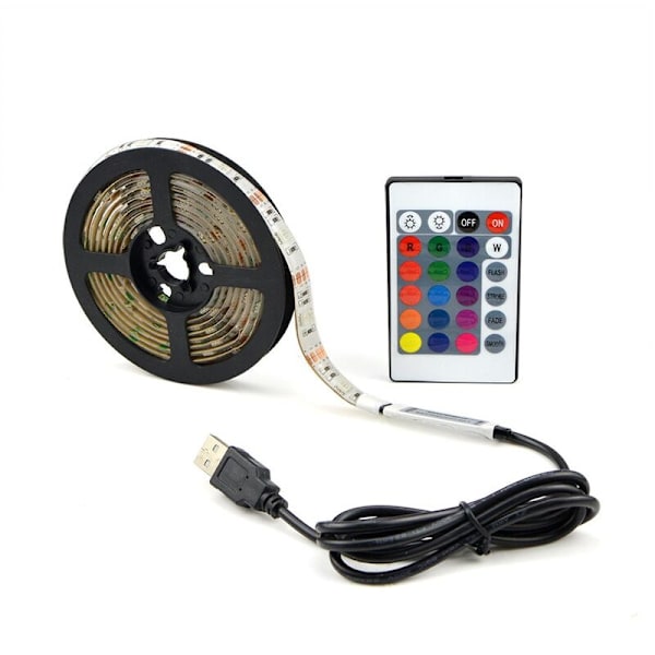 HANBING Colorful LED Strip Light USB Color Background Light Strip (1 Meter + Controller + 24 Key Remote)