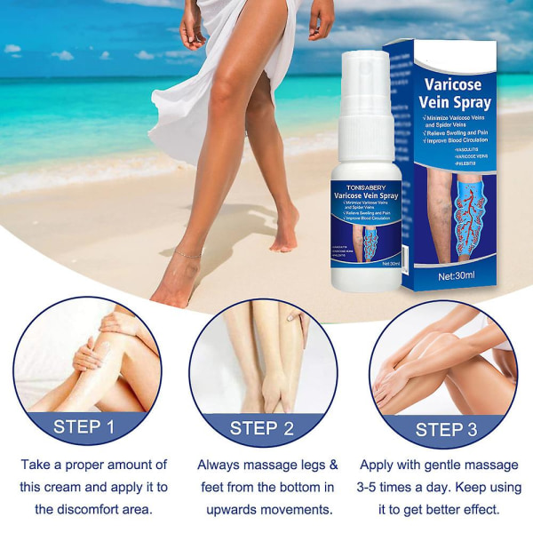 30 ml Åreknude Spray Regnorm Benmassage Spray Hævelse Smertelindring Opstram huden