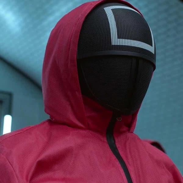 Bläckfiskspel Bläckfiskspelsmask, samma mask från det populära spelet