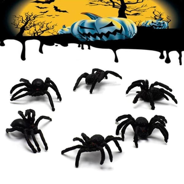 Halloween dekorative edderkopper Plast falske edderkopp leker Nyhet FA black 4.5*3cm