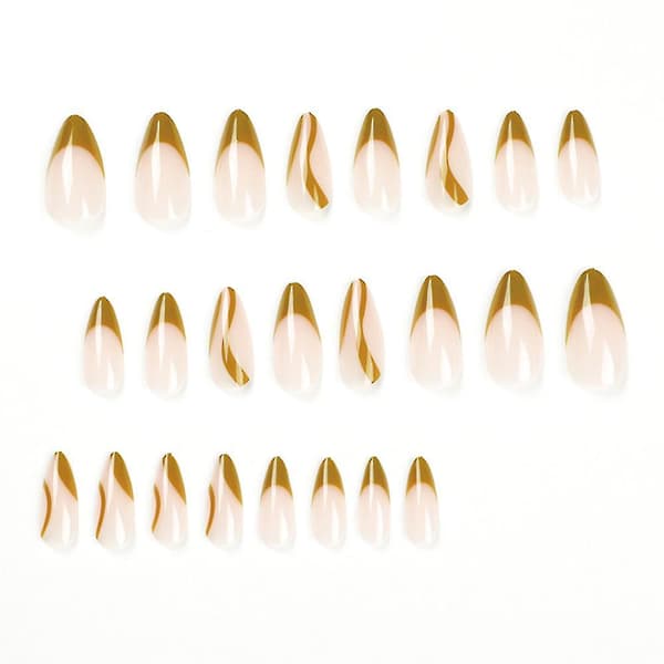 24 stk. blanke falske negle mode manicure patch falske negle