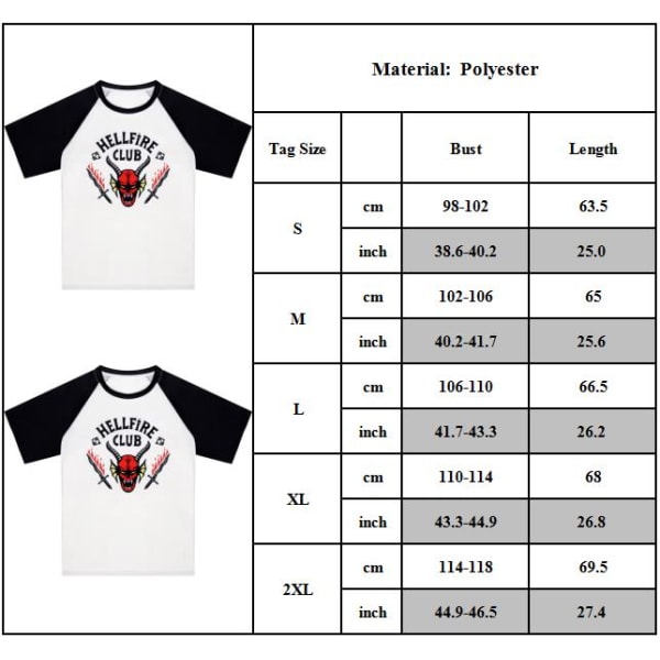 Stranger Things säsong 4 3d Hellfire Club Print T-shirt unisex L