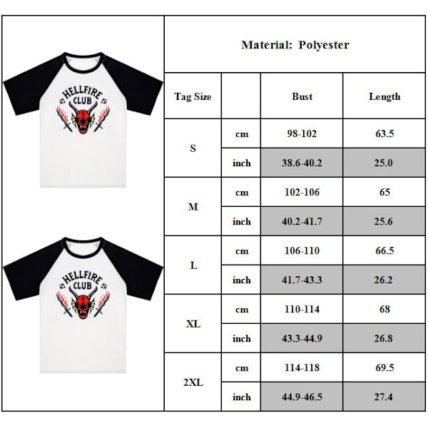 tranger Things säsong 4 3d Hellfire Club Print T-shirt unisex S
