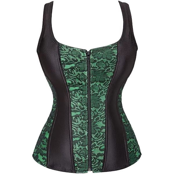 Korsetit naisille Overbust Bustier Top Gothic Sexy Shoulder 2928green M