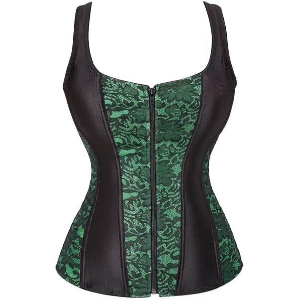 Korsetter for kvinner Overbust Bustier Topp Gotisk Sexy Skulder 2928green M