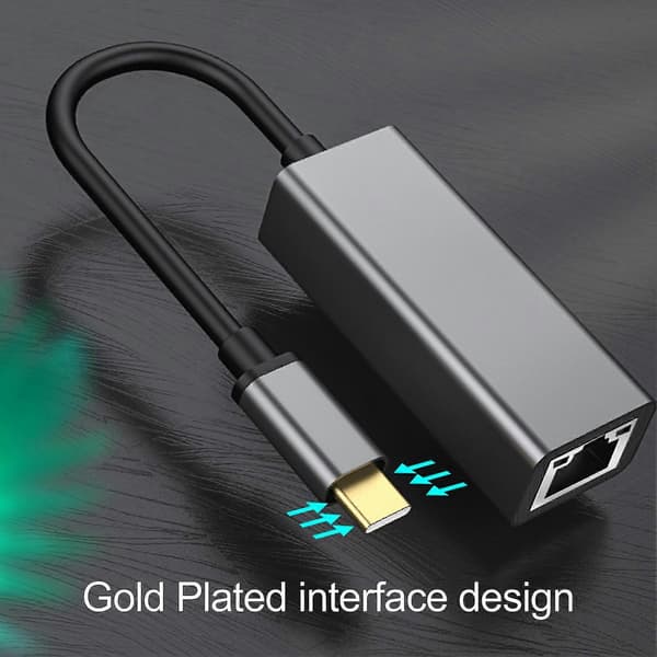 Universal Flexibel TPE USB Typ C Ethernet till RJ45 Lan Adapter för Notebook