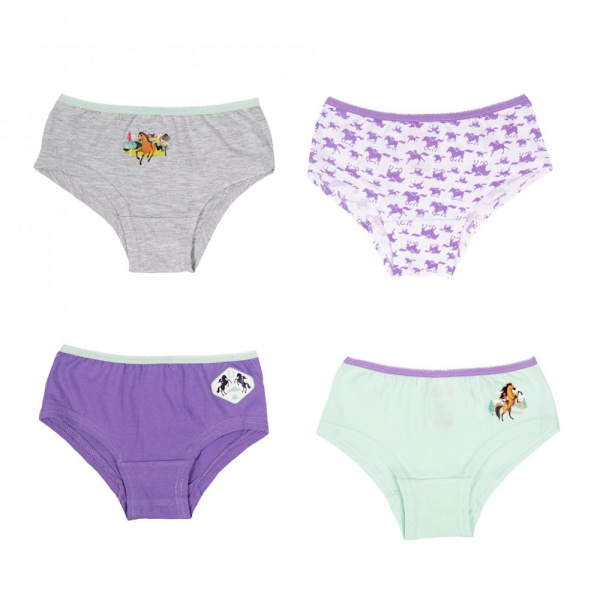 4 par trusser Heste - Spirit MultiColor 110/116