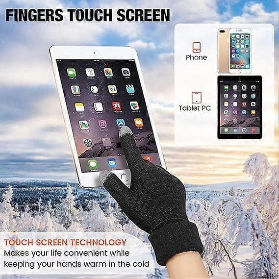 2 par vinter touch screen handsker til kvinder Varmt uldforet strik