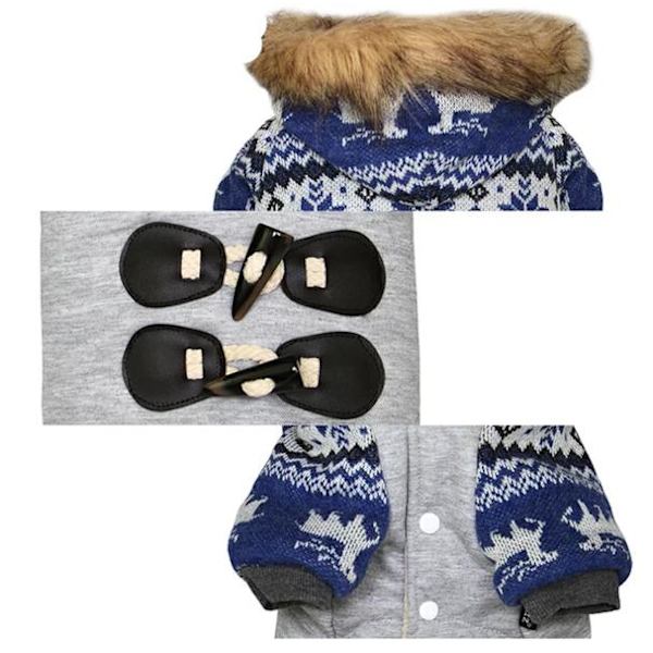 Vinterjacka ed Oxhornsknappar blue M