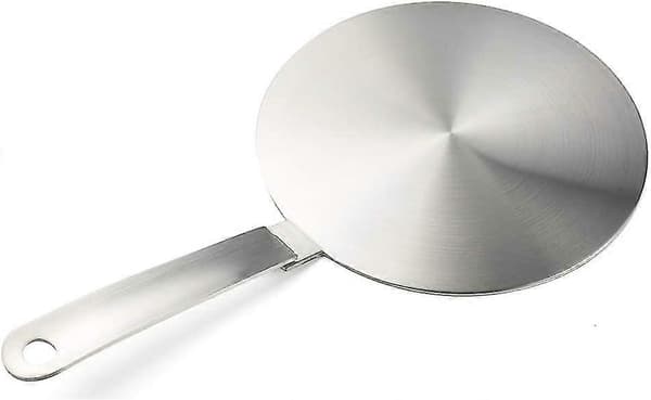 Induktionsadapter, konverteringsskive til induktionskogeplade, varmesprederplade med aftageligt håndtag og base 20 cm