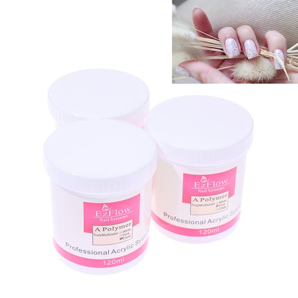 120ml Polymer Akrylpulver Hvid/Rosa/Klar Til Negle TIPS Transparent
