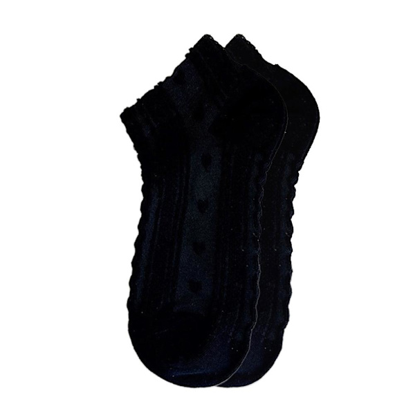 Dam Sommar Tunna Blomstersockor Svartvita Korta Ankelstrumpor Black one size