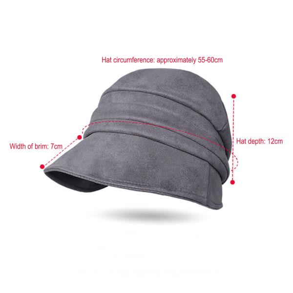 Personlig mjuk brätte åttkantig hatt Vinter Håll varm Kyltäta hattar för vandring utomhus Grey