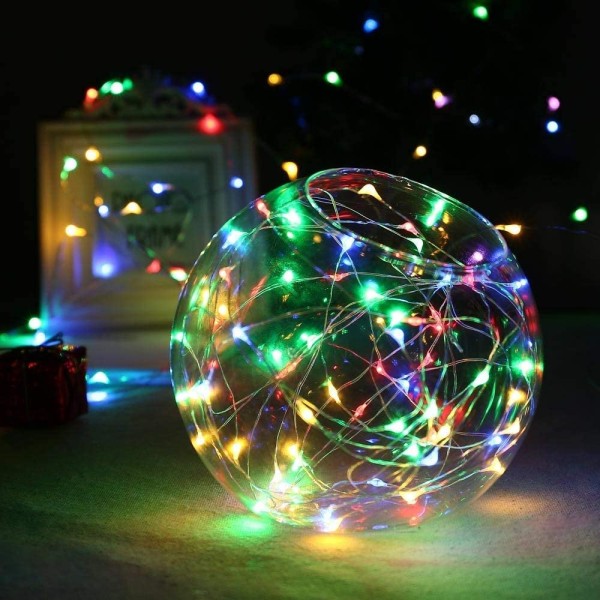 LED Fairy Lights, 6 stk. 1m 10 lamper farvede lyskæder til 1 meter 10 lights