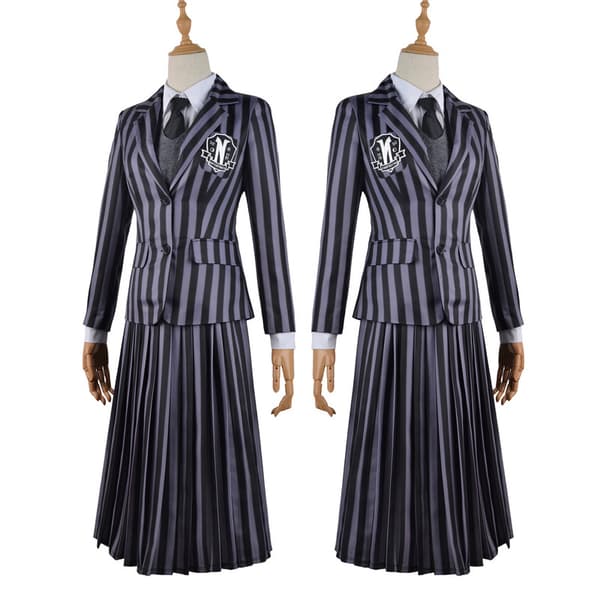 Kvinder Onsdag Addams Kjole, Halloween Kostumer Kjole Style 3 M