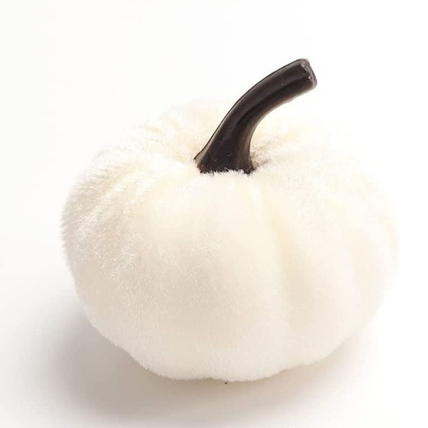 4 stk falsk gresskar Halloween dekorasjon HVIT white