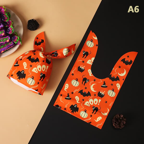 50 stk. Halloween slikposer Øre Plastikpose Til Børn Gave Biscu A3
