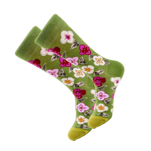1/2/3/5 Färgglada Blomma Och Växter Strumpor För Dam - Lämplig 1#One size fits all 5PCS