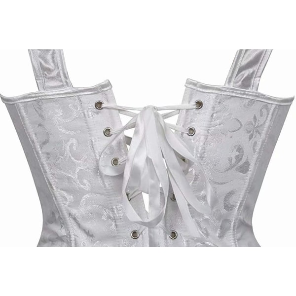 Korsetit naisille Overbust Bustier Top Gothic Sexy Shoulder White-6806 L